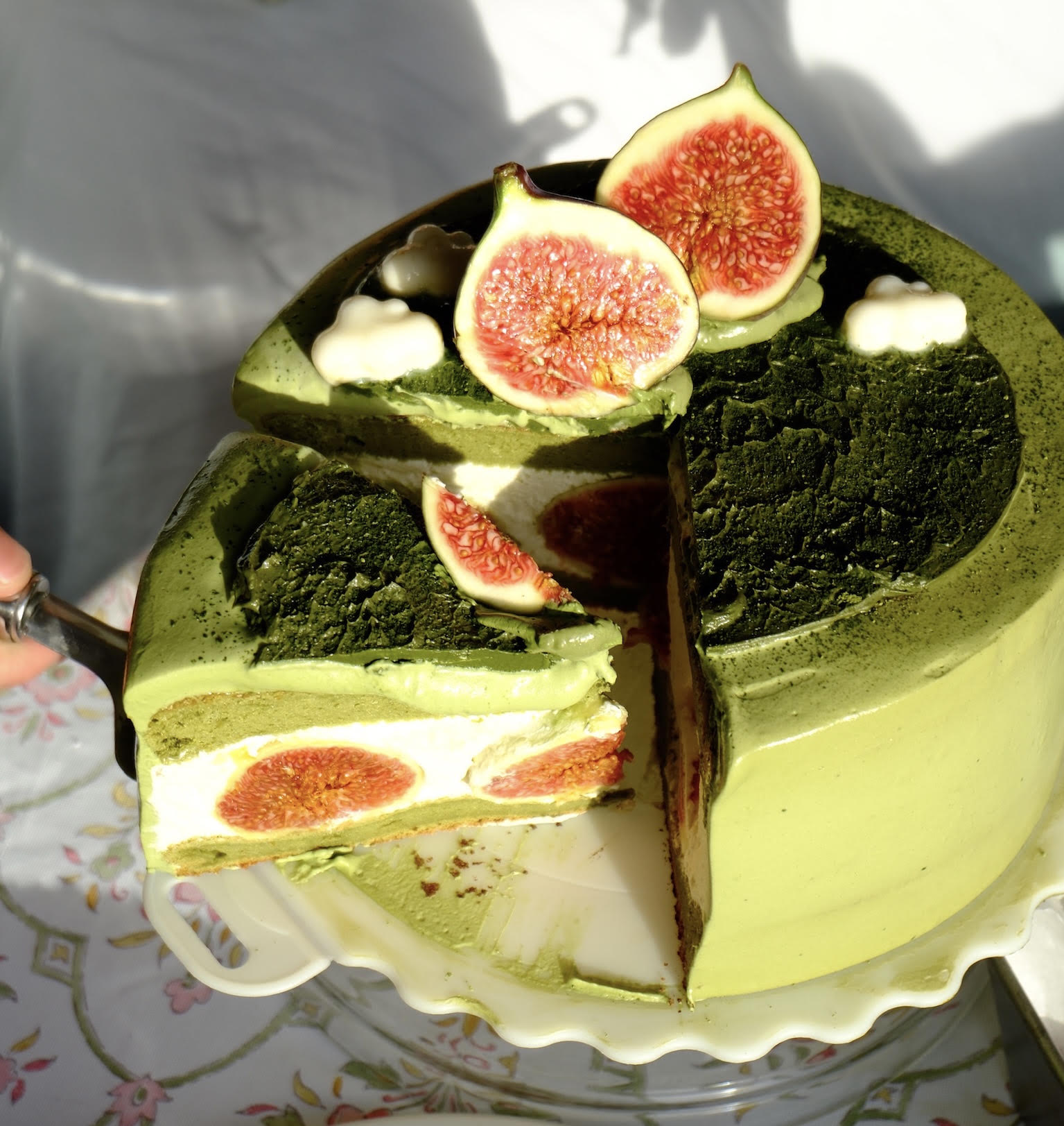 Matcha Yuzu Fig cake
